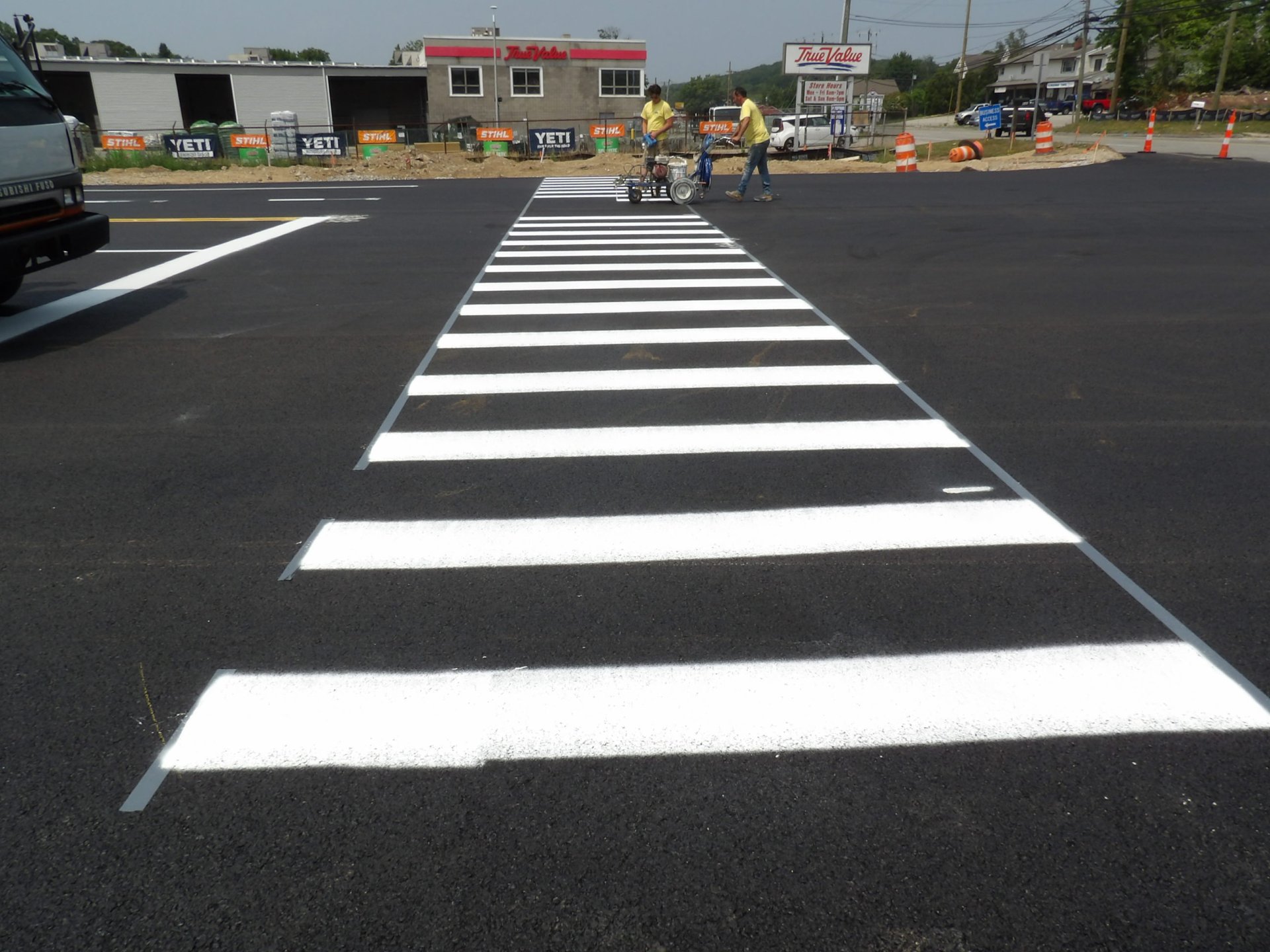 Line Striping for New Temporary Commuter Lot