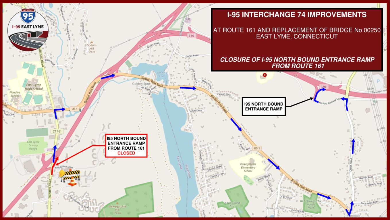 Nighttime Closure of I-95 Northbound Exit 74 Entrance Ramp - July 5 and July 6, 2023